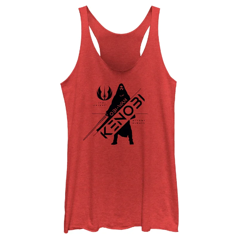 Women's Star Wars: Obi-Wan Kenobi Jedi Order Kenobi Silhouette Racerback Tank Top glitter tank top