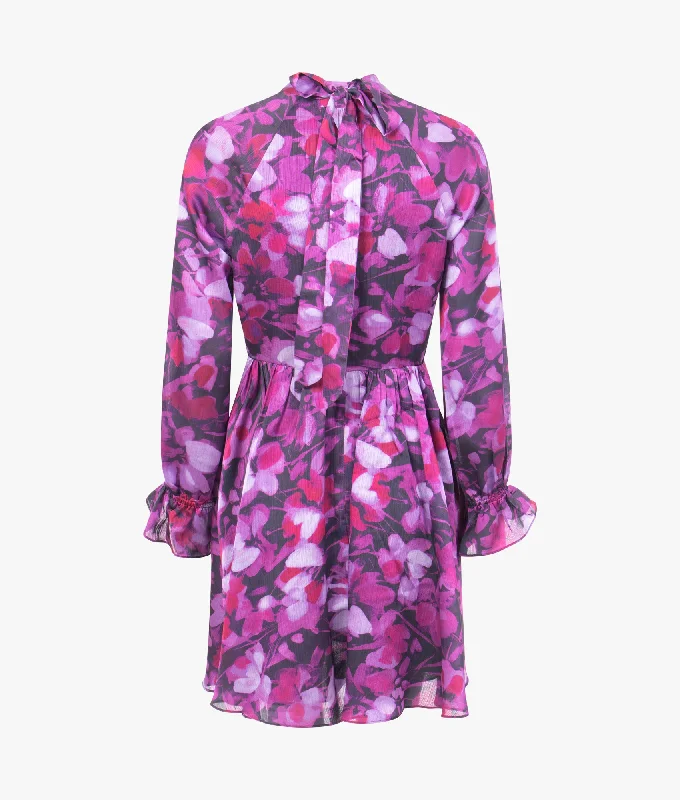 Sammieh high neck fit and flare dress in purple Tunics Stylish modern