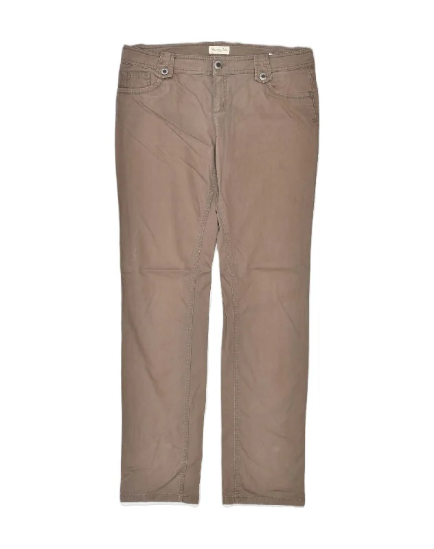 MASSIMO DUTTI Womens Slim Casual Trousers W32 L32 Brown Cotton Trousers Seasonal Trendy