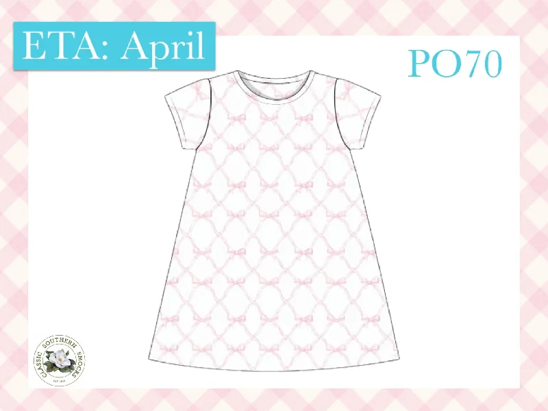 PO70 Blushing Bows Play Dress Casual Short Summer