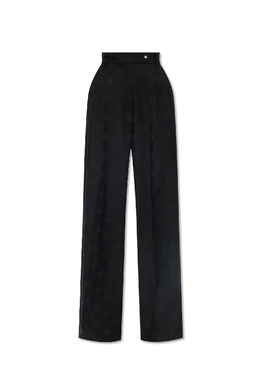 Dolce & Gabbana Monogrammed pleat-front trousers in BLACK - 42 Trousers luxurious high-end Dolce & Gabbana Monogrammed pleat-front trousers in BLACK - 42 Trousers luxurious high-end