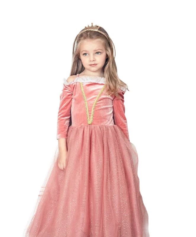 Princess Briar Rose Pink Costume Dress Tunics Luxurious high-end