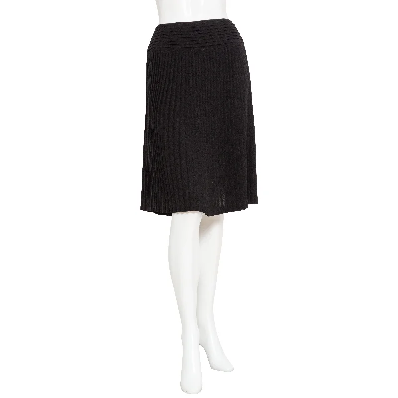 Black Silk Pleated Skirt corduroy skirt durable