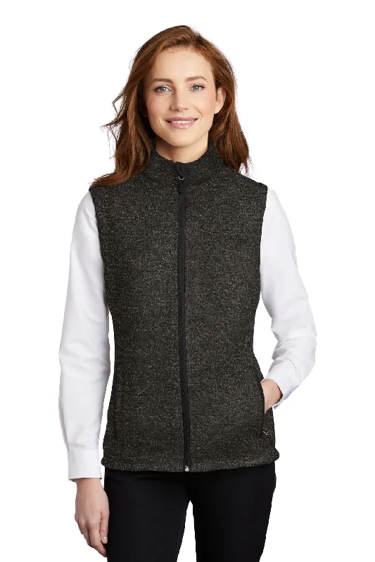 Port Authority Women's Sweater Fleece Vest Notch Collar Peter Pan Collar Cowl Neck