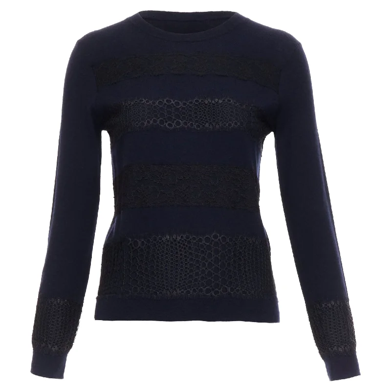 Giambattista Valli Cashmere Mix Lace Sweater Elasticated Padded Insulated