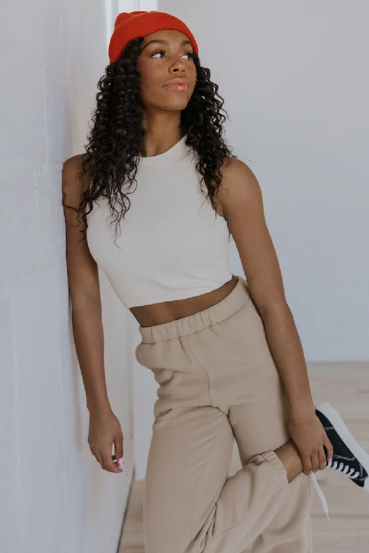 Willow Textured Cropped Tank essential tank top