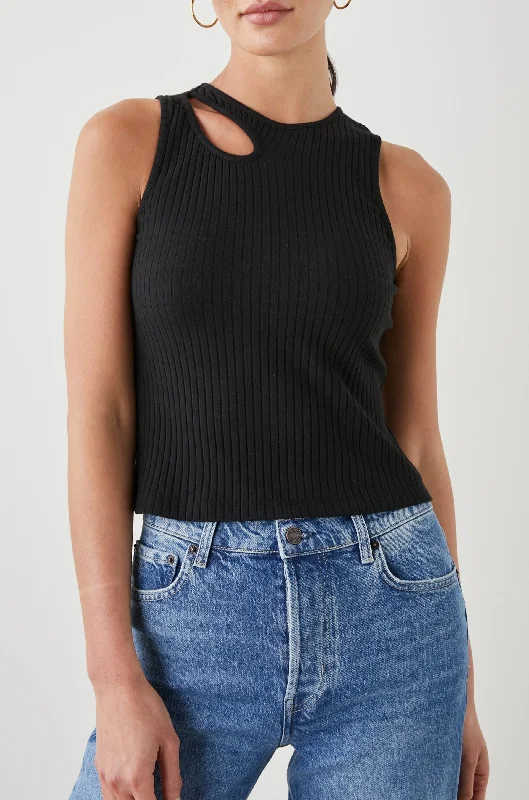 RYA TANK - BLACK vintage tank top