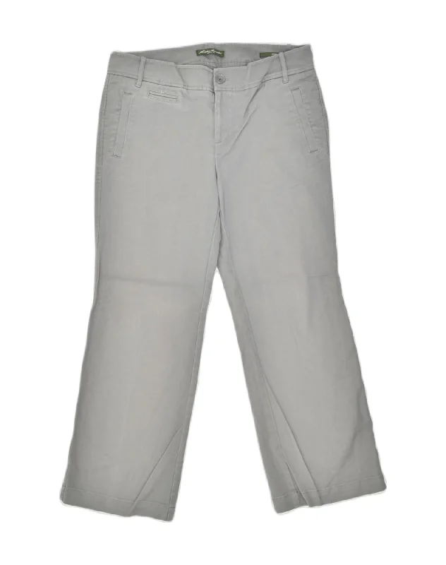 EDDIE BAUER Womens Mercer Fit Straight Chino Trousers US 12 XL W36 L29 Grey Cropped Trousers Casual Linen EDDIE BAUER Womens Mercer Fit Straight Chino Trousers US 12 XL W36 L29 Grey Cropped Trousers Casual Linen
