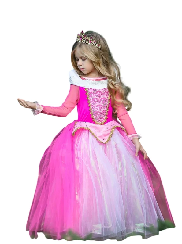 Girls Deluxe Sleeping Cutie Princess Dress Tunics Long Elegant