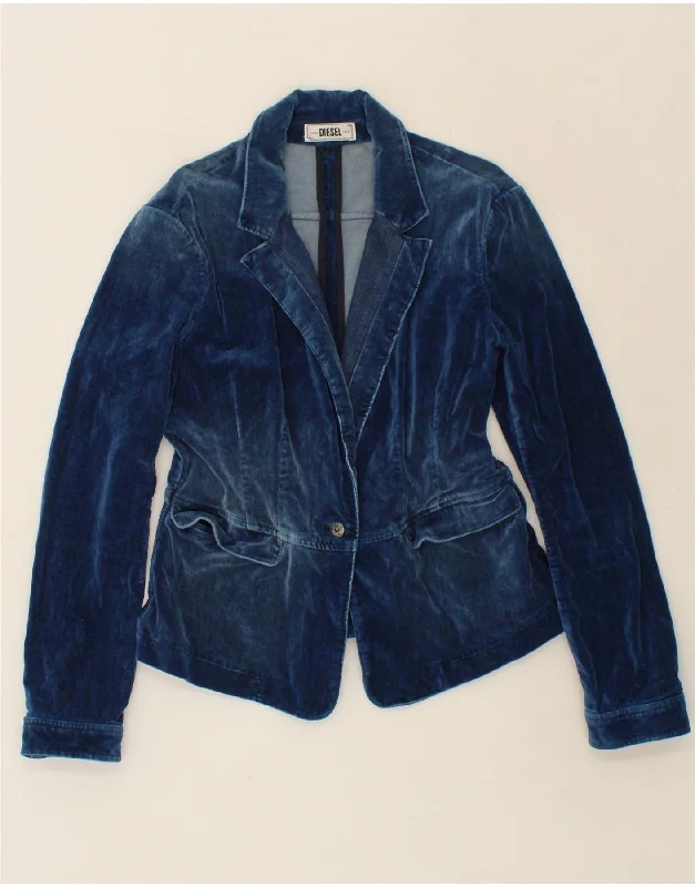 DIESEL Womens Denim Blazer Jacket UK 14 Medium Blue Cotton Chenille Jacket Brocade Jacket Lace Jacket DIESEL Womens Denim Blazer Jacket UK 14 Medium Blue Cotton Chenille Jacket Brocade Jacket Lace Jacket