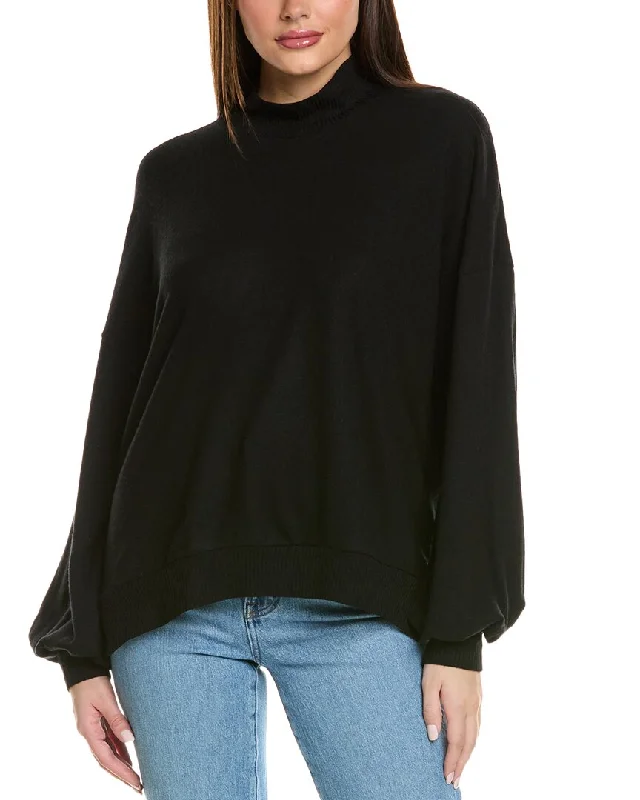Project Social T Colossal Cozy Mock Neck Sweater Seamless Knitted Crochet