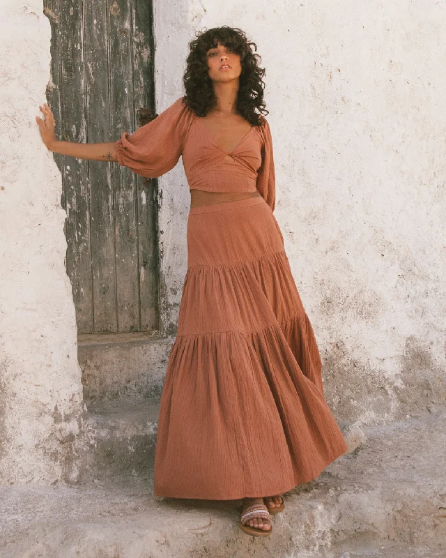 Del Sole Maxi Skirt - Sweet Tea boho skirt vibe