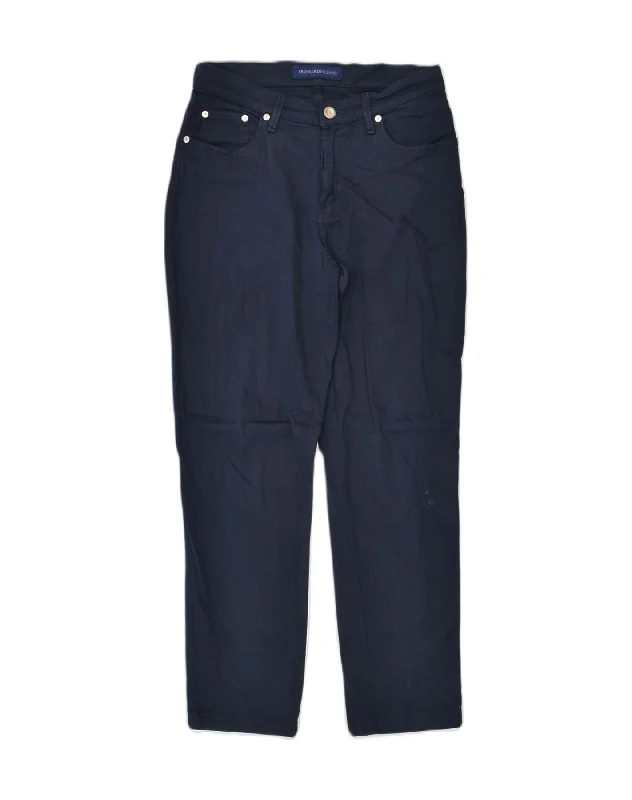 TRUSSARDI JEANS Womens Tapered Casual Trousers W27 L26 Navy Blue Cotton Trousers chic fashionable TRUSSARDI JEANS Womens Tapered Casual Trousers W27 L26 Navy Blue Cotton Trousers chic fashionable