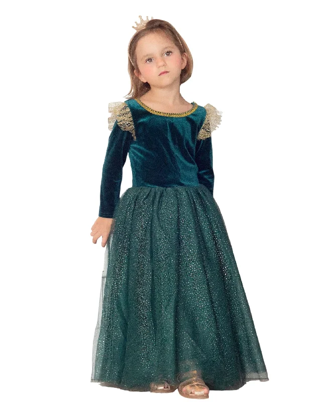 The Brave Princess Teal Costume Dress Off-the-shoulder Chic Trendy