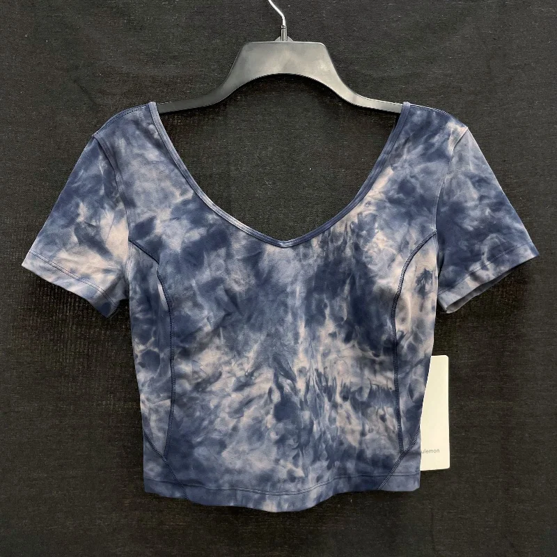 NWT Wmns LULULEMON Blue Tie Dye Align Tee Short Sleeve Crop Top Sz 8 MSRP$74 Layered Multi-layer Single Layer