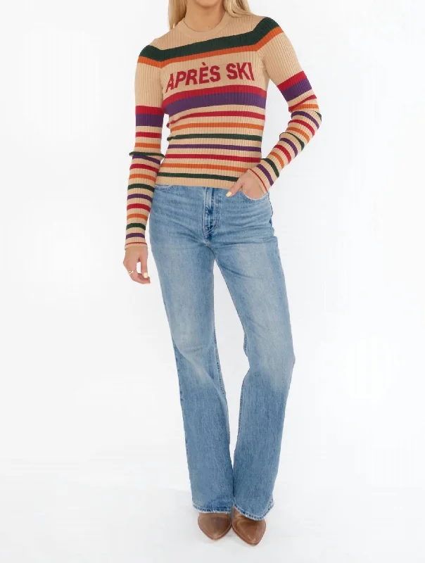 Slopes Sweater In Beige Polka Dot Checkered Tartan