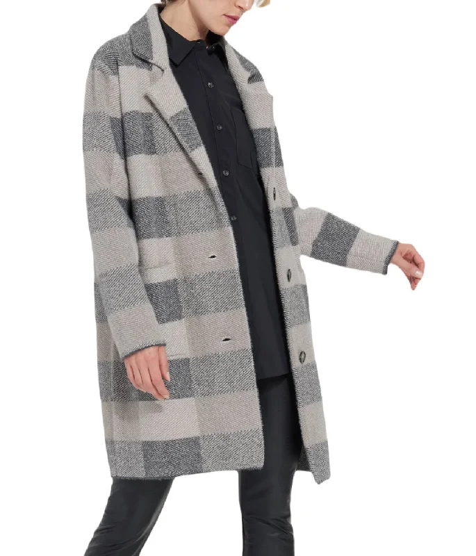 Teddy Sweater Coat Northern Plaid Iron Safe Non-Iron Wrinkle Free