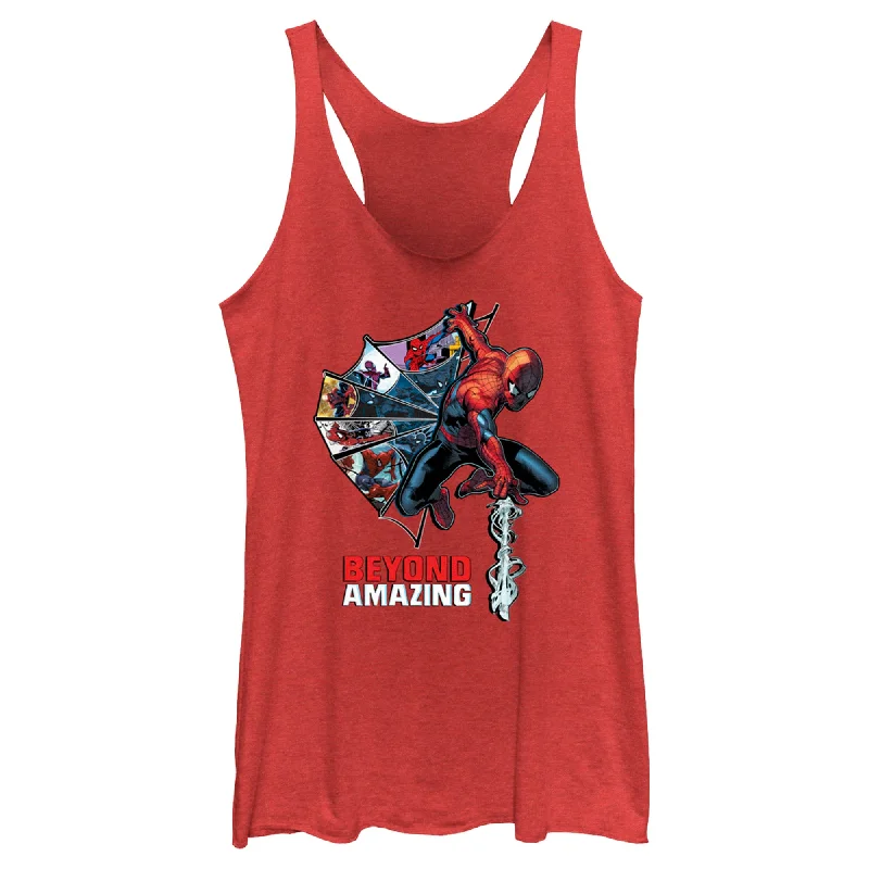 Women's Spider-Man: Beyond Amazing Web Shooting Racerback Tank Top sheer tank top