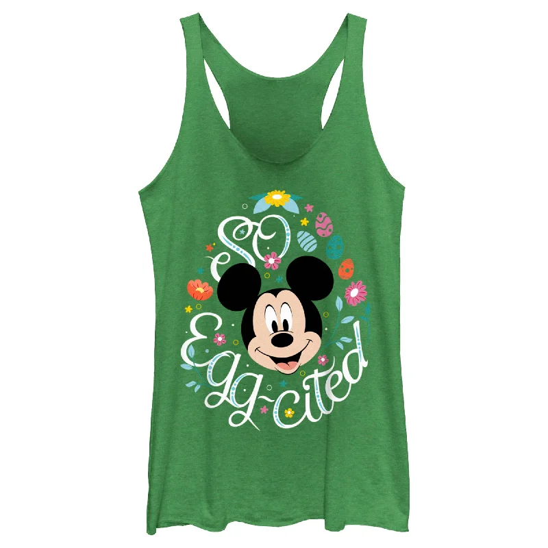 Women's Mickey & Friends Easter So Egg-Cited Racerback Tank Top silver tank top