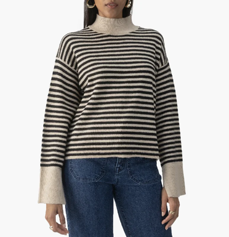 Chalet Stripe Sweater - Frosted Almond Seamless Knitted Crochet