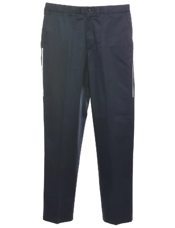 Navy Suit Trousers - W34 L34 Trousers stylish elegant