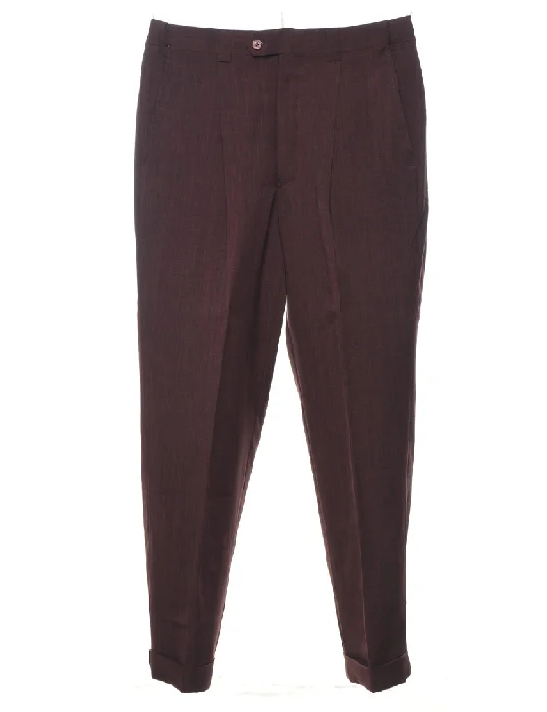 Maroon Trousers - W32 L30 Trousers Fall Fleece