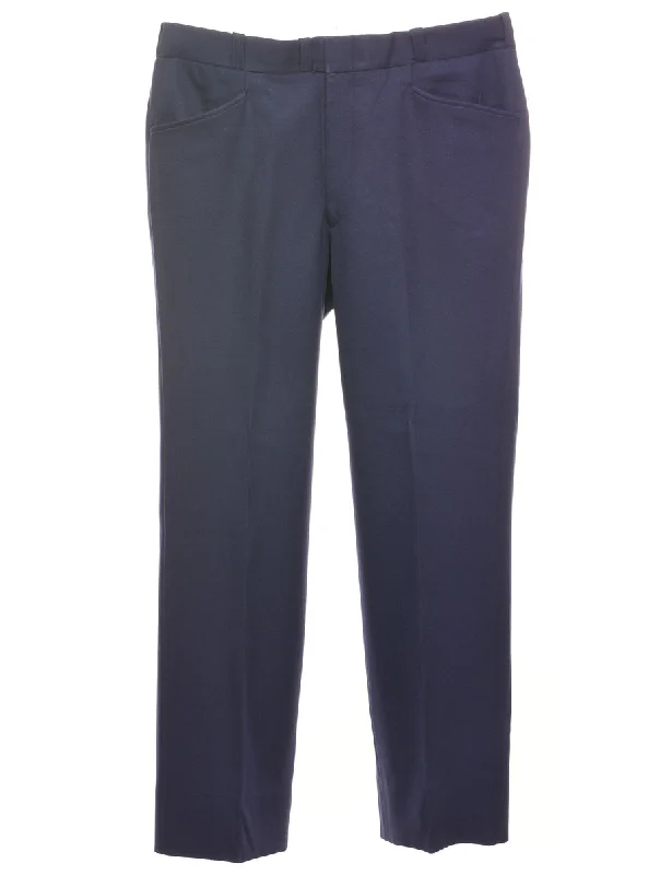 Navy Suit Trousers - W34 L30 Trousers trendy modern