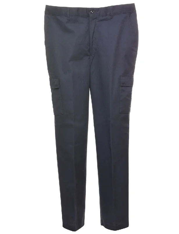 Navy Suit Trousers - W36 L34 Trousers sophisticated sleek