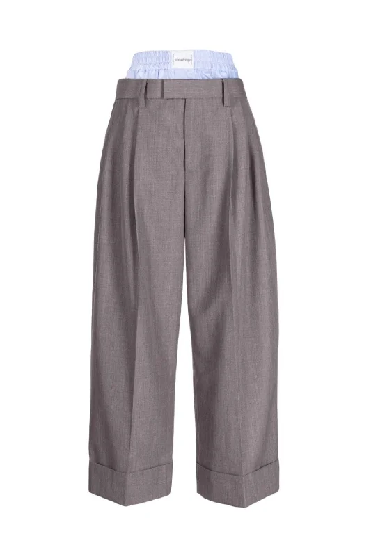 Alexander Wang Layered Tailored Trouser - Grey Trousers Bestseller Popular