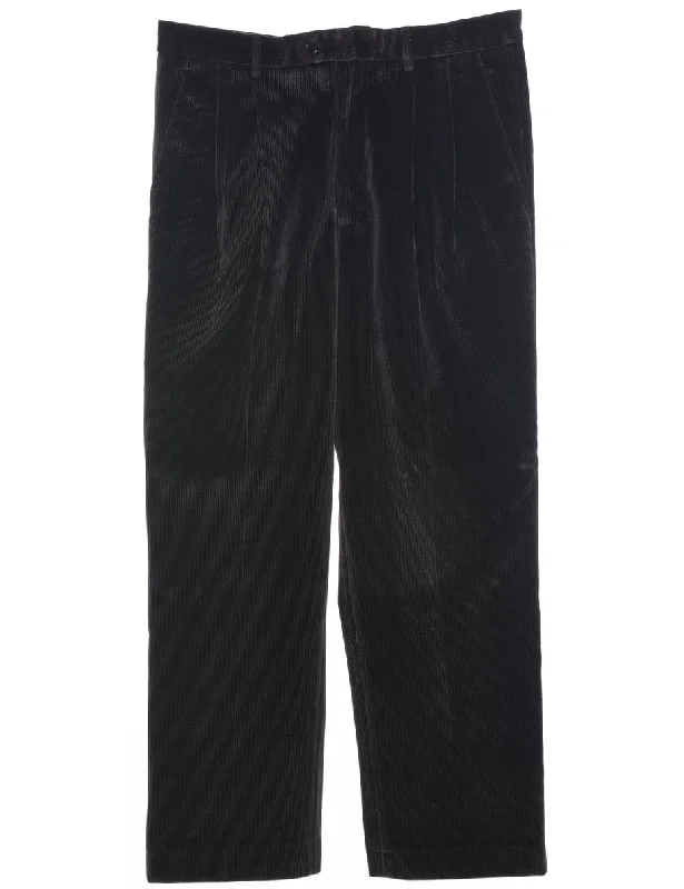 Corduroy Striped Pattern Trousers - W34 L28 Trousers sophisticated sleek