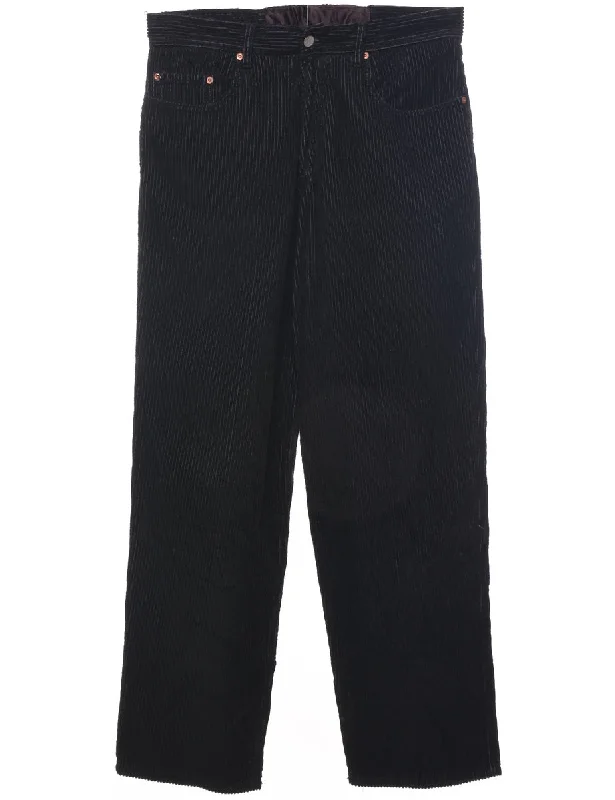 Corduroy Black Trousers - W34 L31 Trousers Favorite Customer