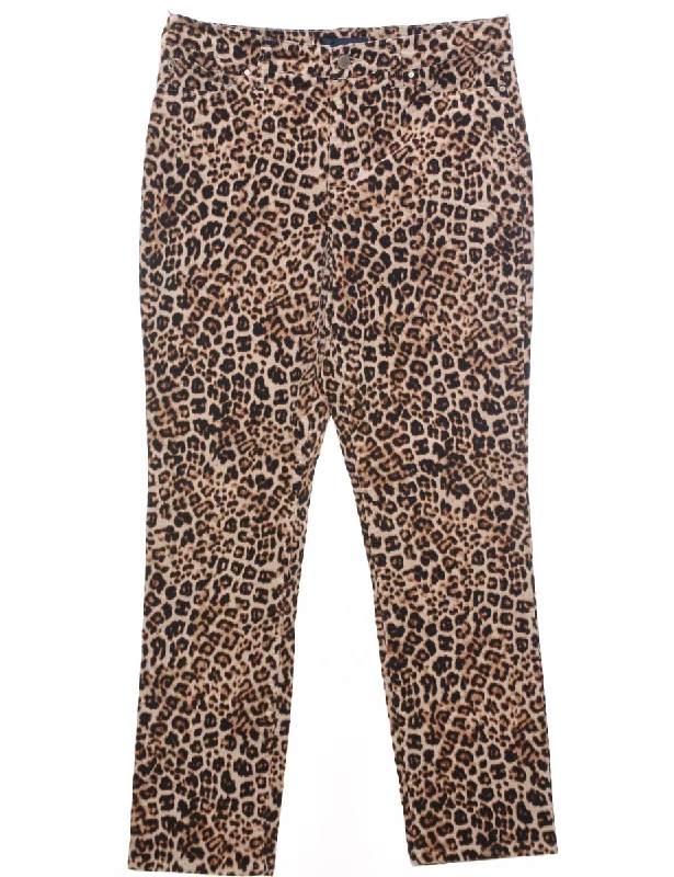 Leopard Print Trousers - W30 L27 Trousers Leisure Comfortable