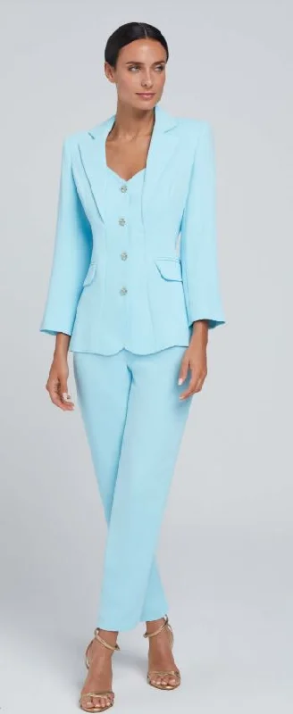 Laura Bernal Cyan Blazer & Trouser Combination Trousers Fleece Cozy