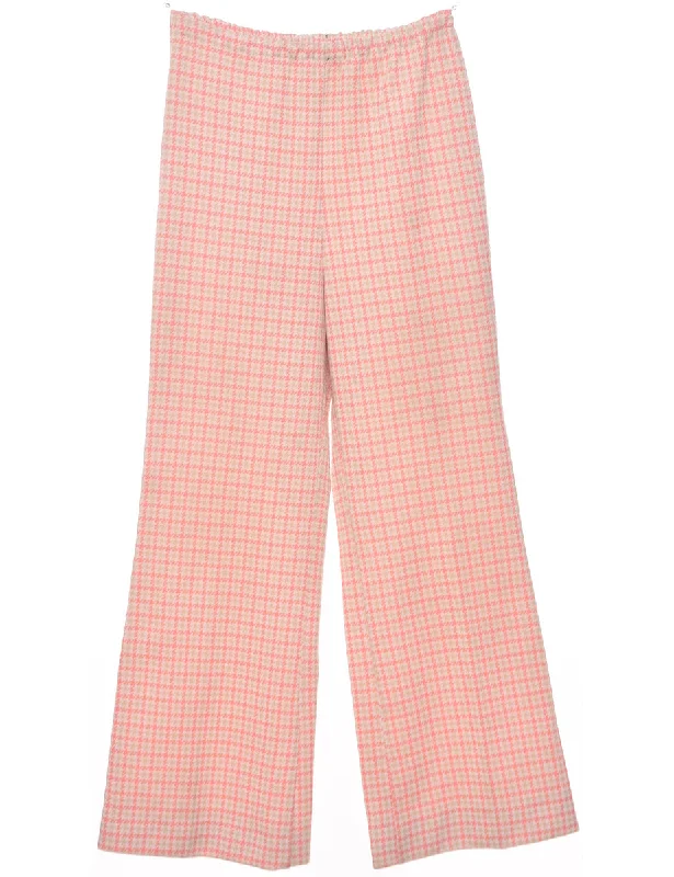 Checked Pattern Trousers - W26 L26 Trousers Handmade Artisanal