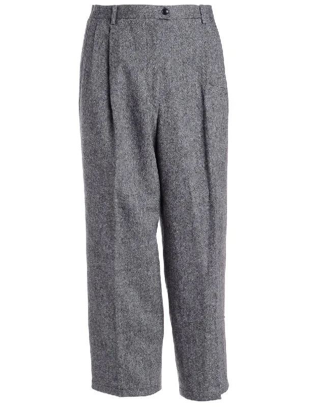 Reclaimed Grey Cropped Tapered Trousers Trousers Favorite Customer