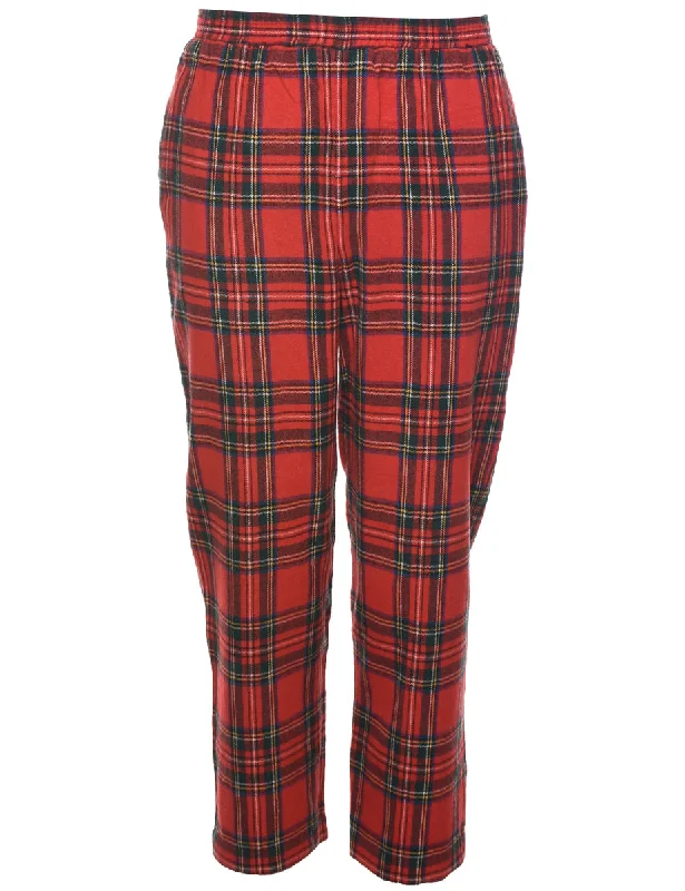 Checked Tapered Fit Trousers - W26 L27 Trousers New Arrival