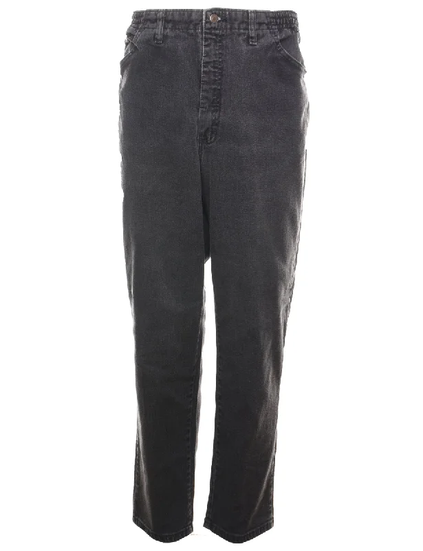 Lee Black Denim Trousers - W35 L30 Trousers Mesh Breathable