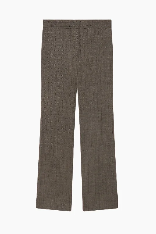 Stella McCartney Checked Straight-Leg Wool Trousers - Stone Trousers versatile functional