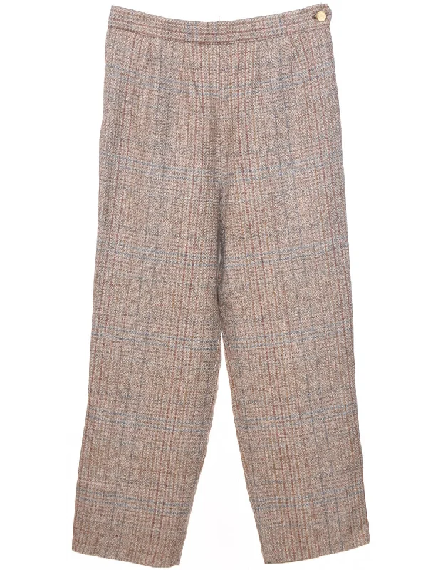 Checked Pattern Trousers - W32 L27 Trousers Sale Discount