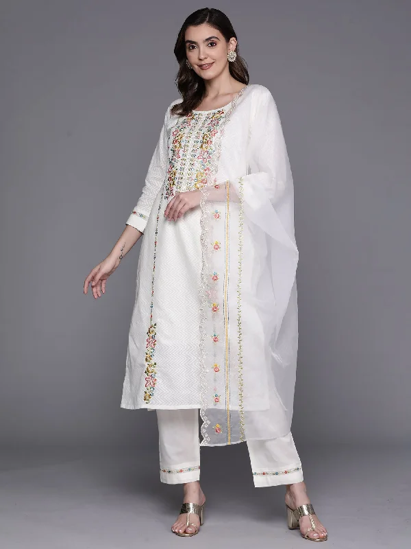 Women's Kurta With Trousers & Dupatta - Indo Era Trousers Business Professional