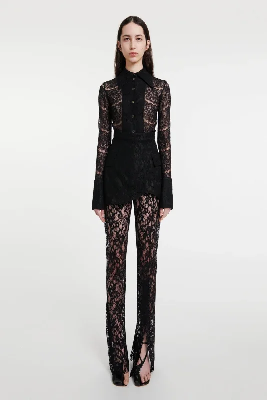 A.W.A.K.E Mode Lace Basque Trousers - Black Trousers Formal Black