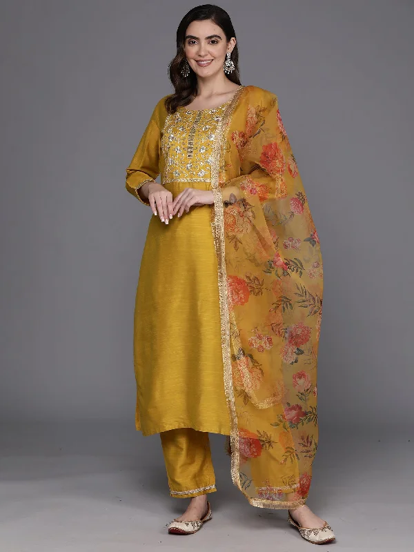 Women's Kurta With Trousers & Dupatta - Indo Era Trousers Lace Delicate