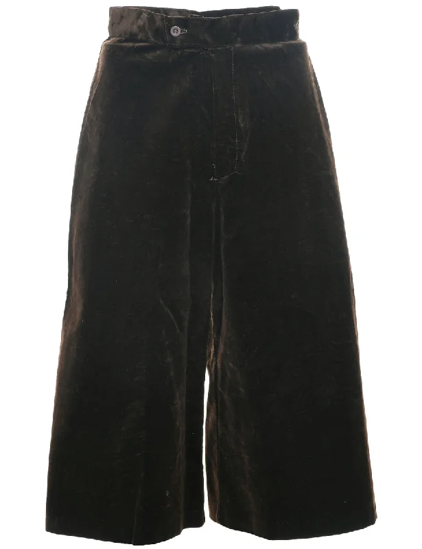 Flared Leg Velvet Trousers - W27 L18 Trousers Bootcut Casual