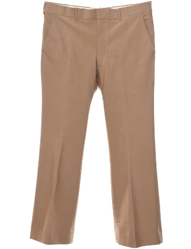 Light Brown Vintage Trousers - W35 L29 Trousers Business Professional