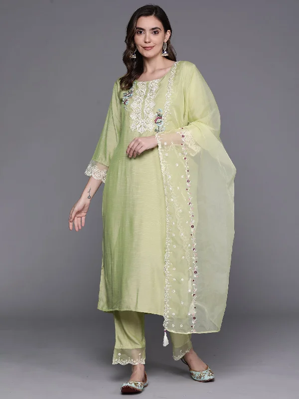 Women's Kurta With Trousers & Dupatta - Indo Era Trousers Evening Elegant