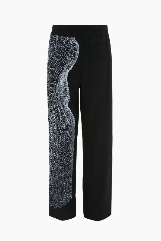 Victoria Beckham Pyjama Trouser - Black/ White Trousers Custom Made