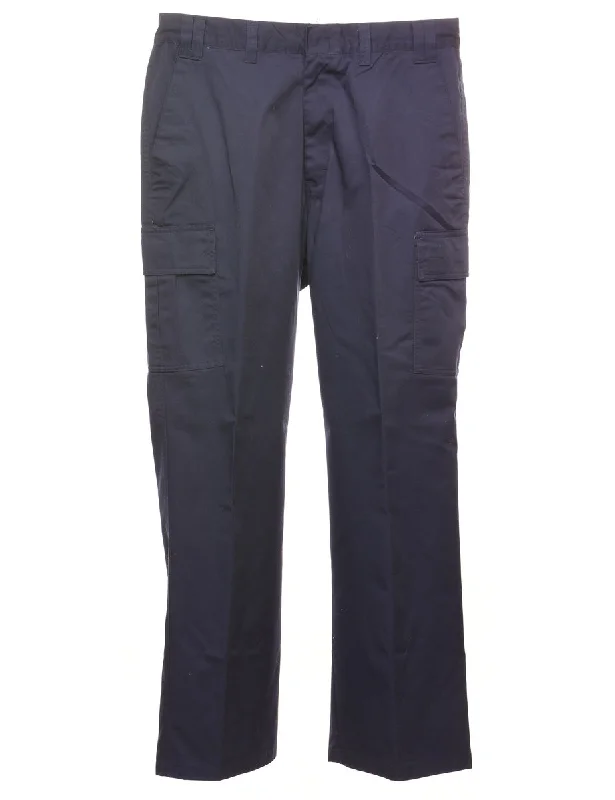 Navy Cargo Style Suit Trousers - W34 L33 Trousers Recommended Stylist