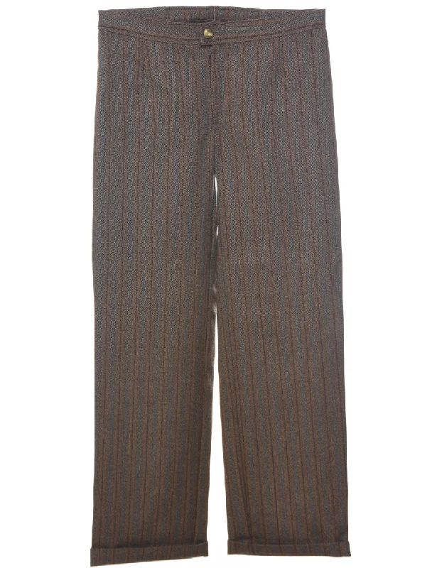 Geometric Pattern Trousers - W31 L29 Trousers Low Rise Relaxed