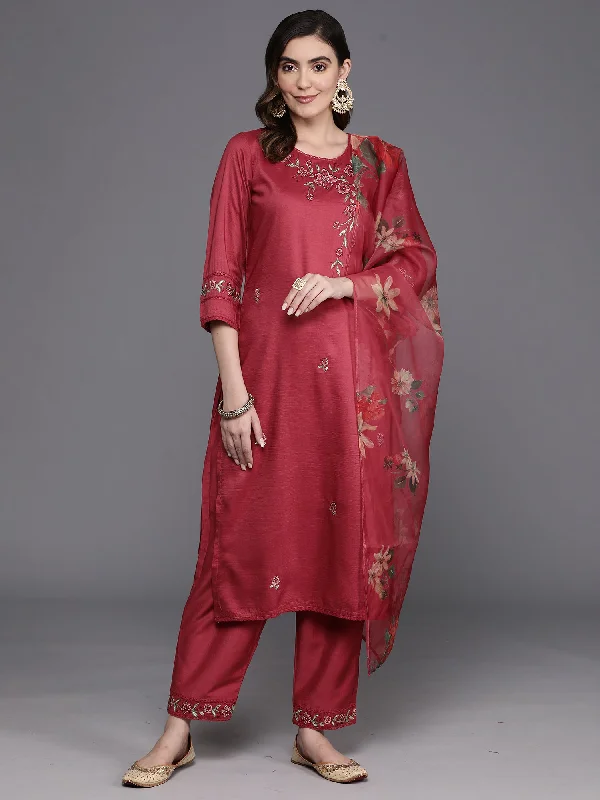 Women's Kurta With Trousers & Dupatta - Indo Era Trousers Denim Distressed