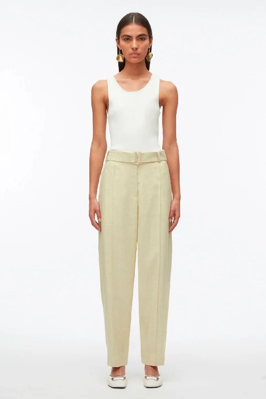 3.1 Phillip Lim Melange Tapered Trouser - Limencello Trousers Summer Linen